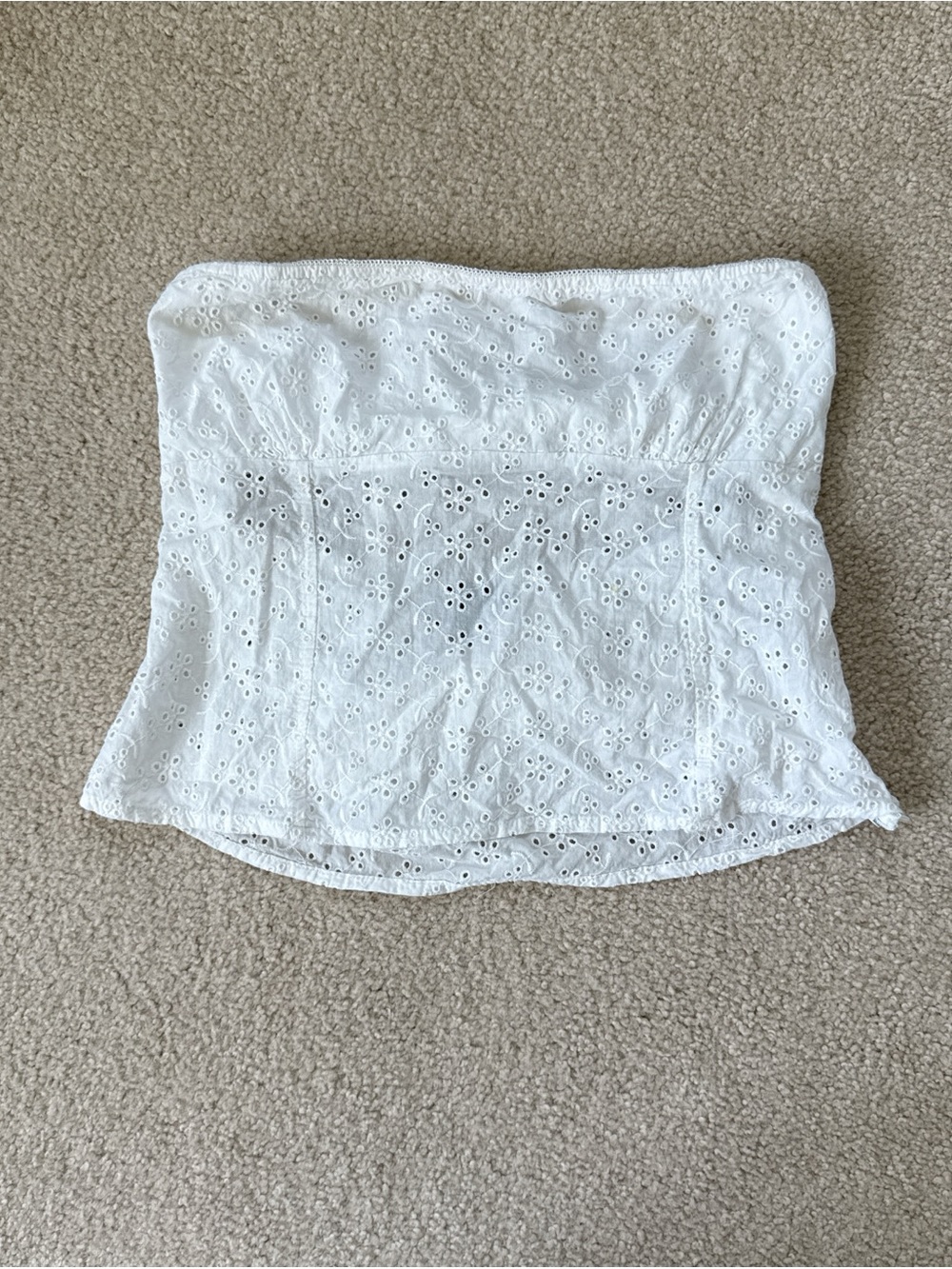 PacSun - Beverly and Beck White Eyelet Strapless Top